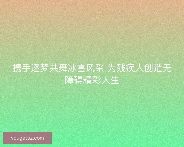 携手逐梦共舞冰雪风采 为残疾人创造无障碍精彩人生